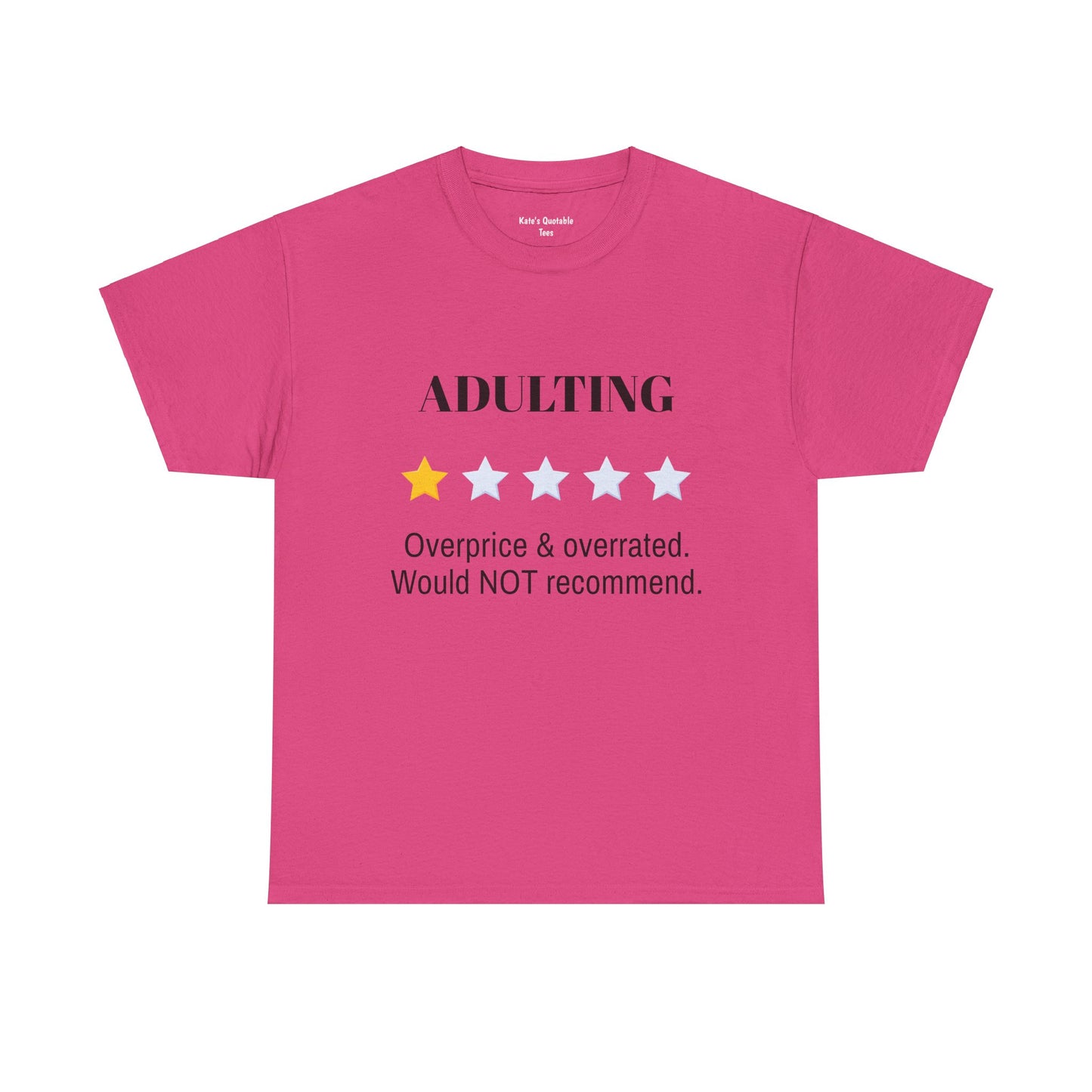 Funny Adulting Unisex Heavy Cotton Tee - Five Star Rating Design