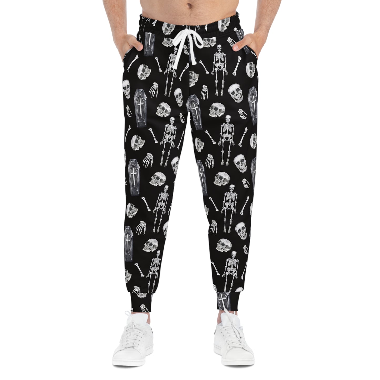 Halloween Skeleton Print Athletic Joggers for Comfortable Style