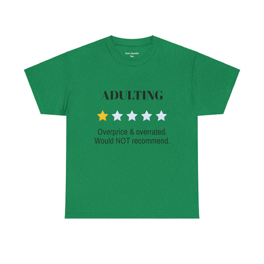 Funny Adulting Unisex Heavy Cotton Tee - Five Star Rating Design