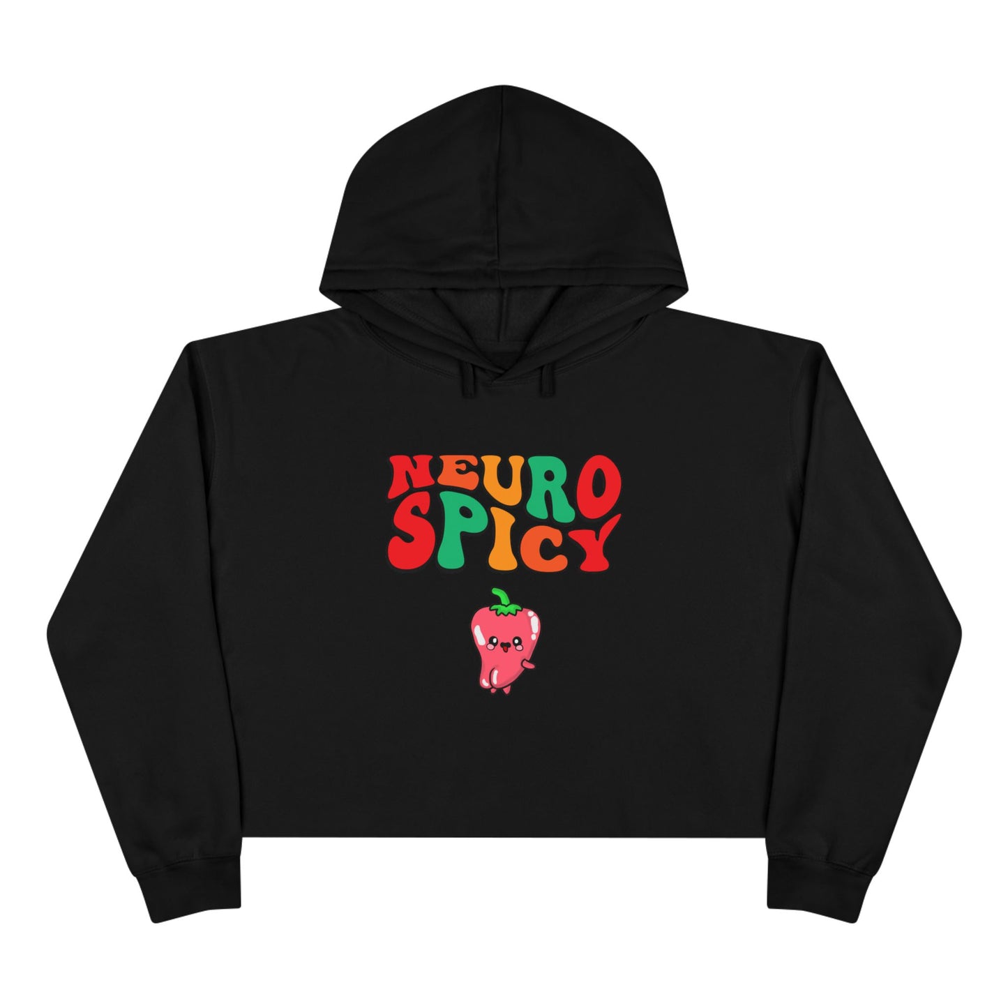 Neuro Spicy Crop Hoodie – Trendy and Playful Streetwear for Spicy Food Lovers