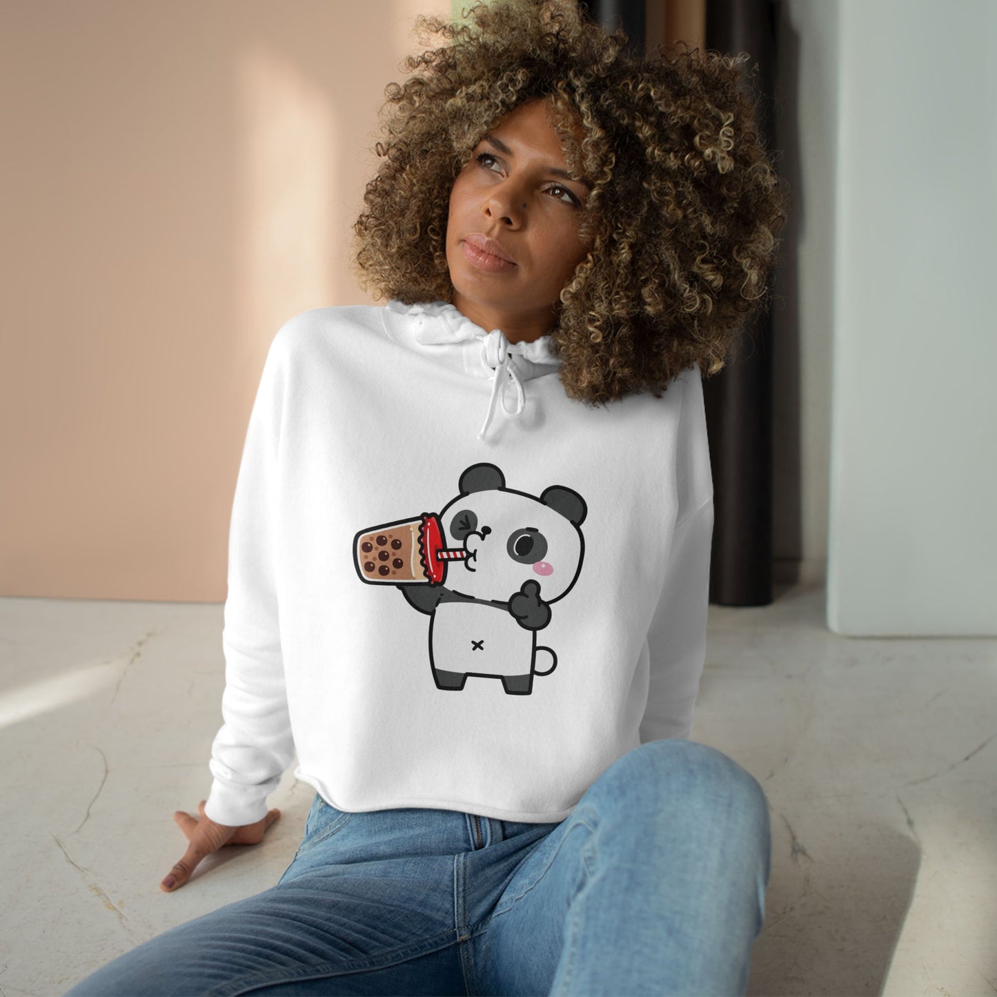 Cute Panda Crop Hoodie – Fun & Playful Apparel for Animal Lovers