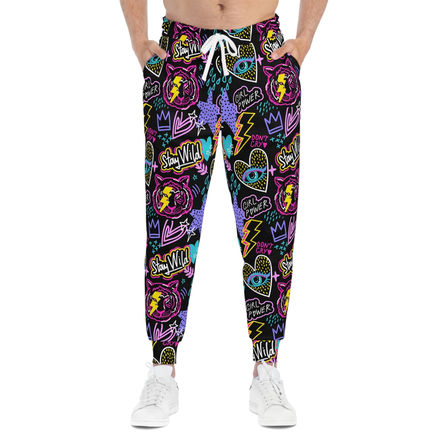 Stay Wild 90s Athletic Joggers - Trendy and Colorful Fashion for Movers and Shakers