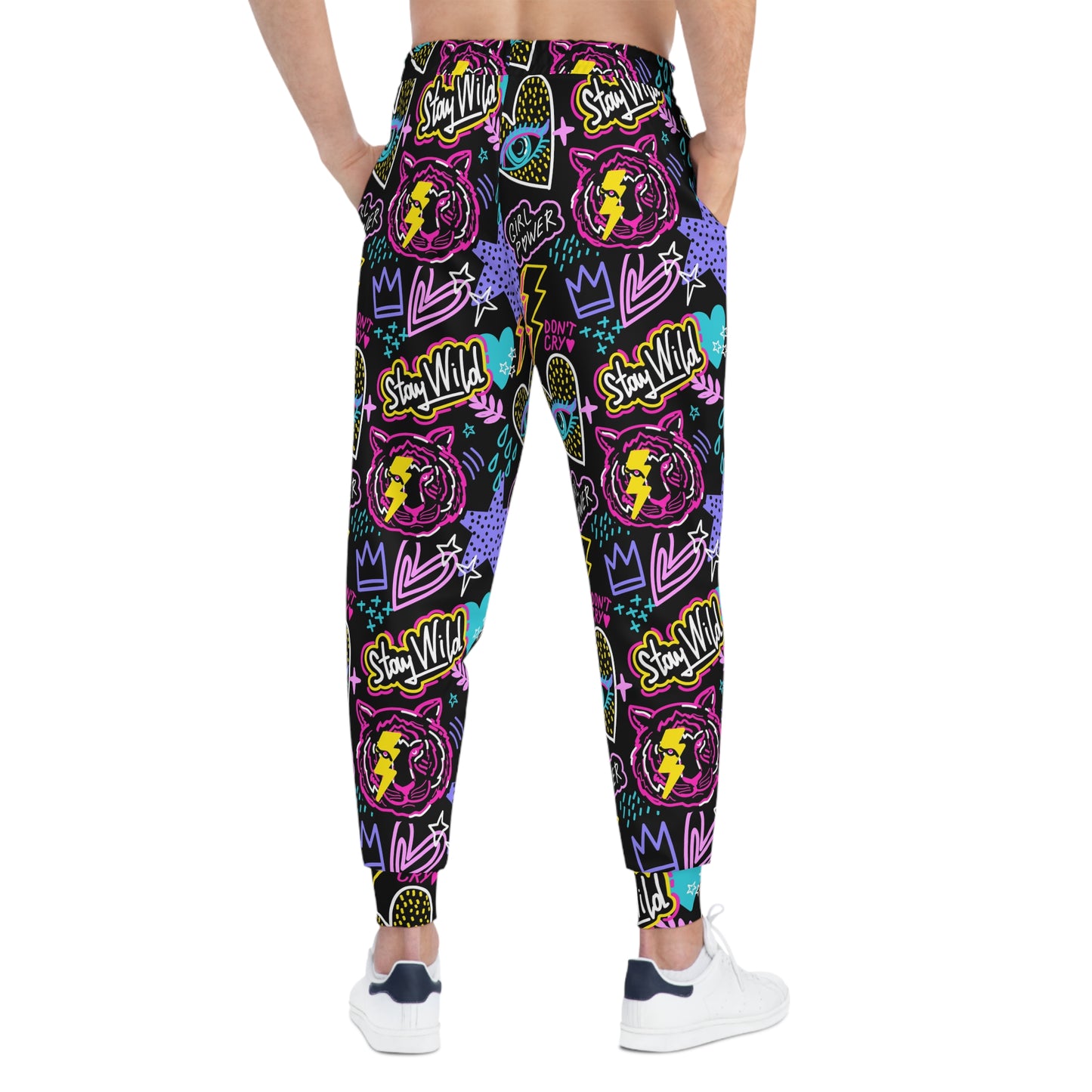 Stay Wild 90s Athletic Joggers - Trendy and Colorful Fashion for Movers and Shakers